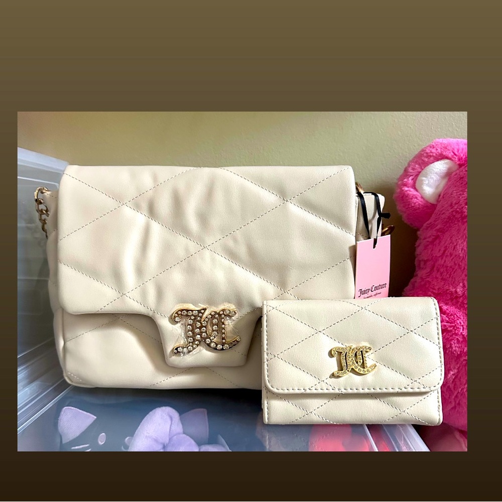 2 Piece Set-Juicy Couture Brighter Than A Diamond Shoulder Bag & Trifold Wallet